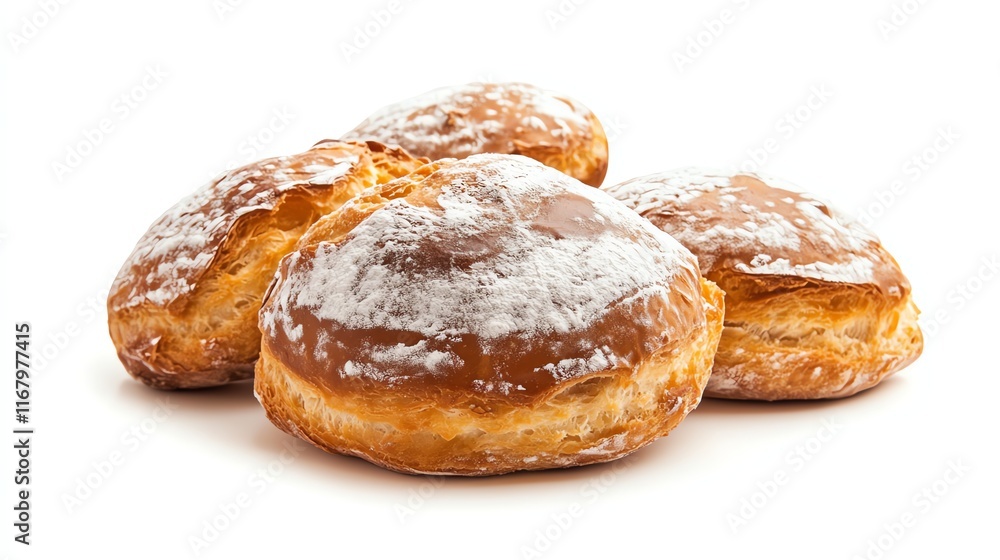 Delicious freshly baked pastries on a white isolated background. Delicious freshly baked pastries on a white isolated background.