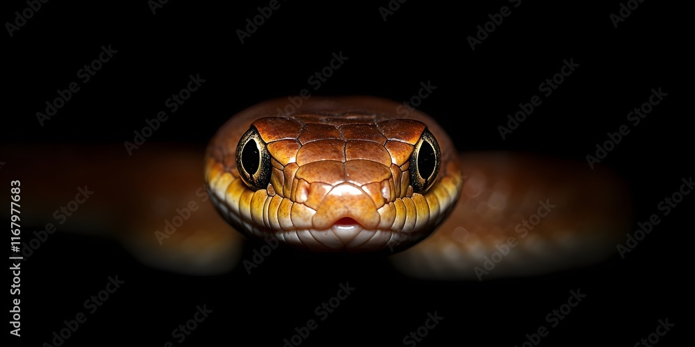 Close-Up of a Snake's Head: Scales, Eyes, and Color Close-Up of a Snake's Head: Scales, Eyes, and Color