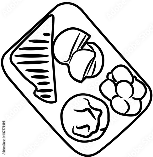Food meal prep coloring page