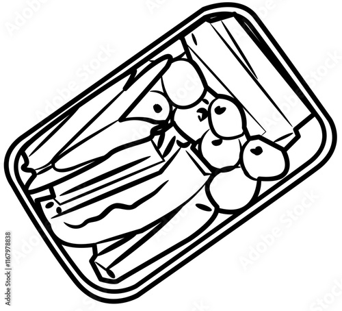 Food meal prep coloring page