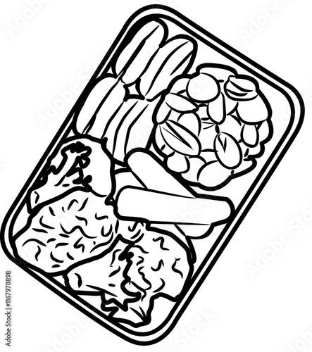 Food meal prep coloring page