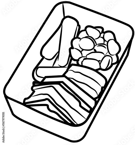 Food meal prep coloring page