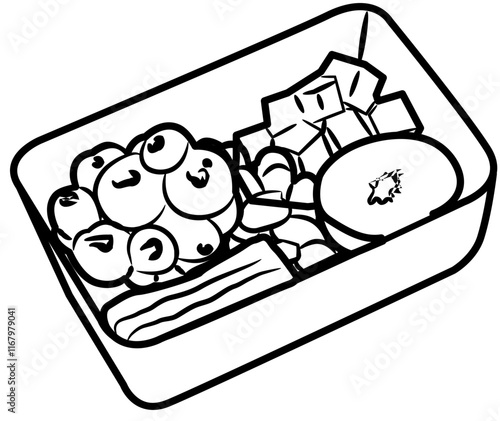 Food meal prep coloring page