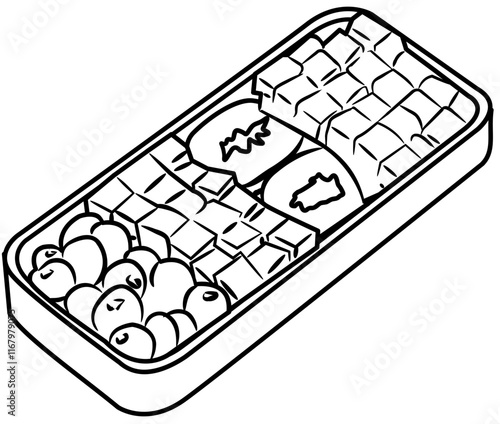 Food meal prep coloring page