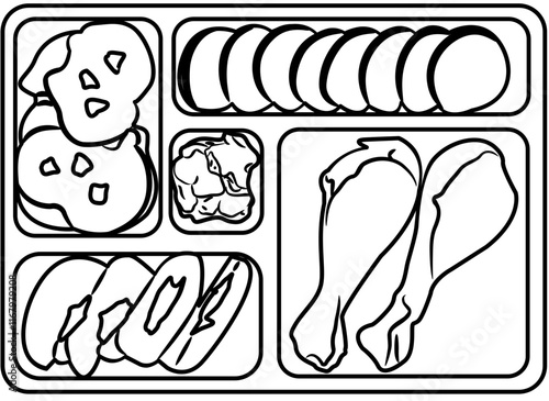 Food meal prep coloring page