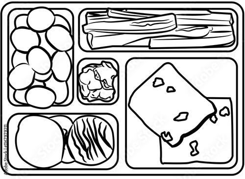 Food meal prep coloring page