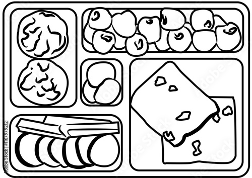Food meal prep coloring page
