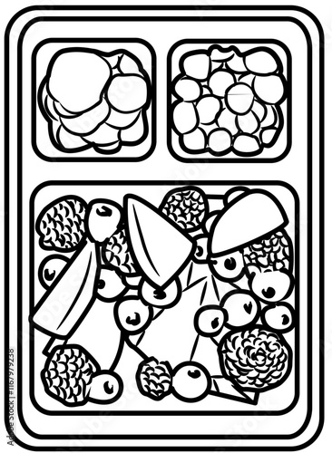 Food meal prep coloring page