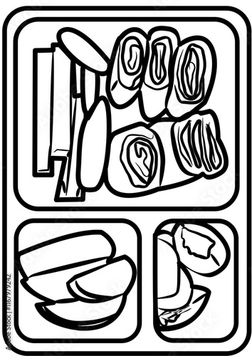 Food meal prep coloring page