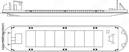 Vector sketch illustration silhouette design detail of offshore oil tanker ship for industry.eps