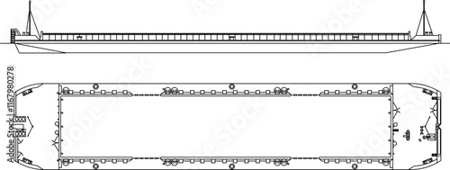Vector sketch illustration silhouette design detail of offshore oil tanker ship for industry.eps