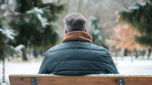 Winter's Embrace: A man con...