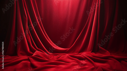 red curtain background