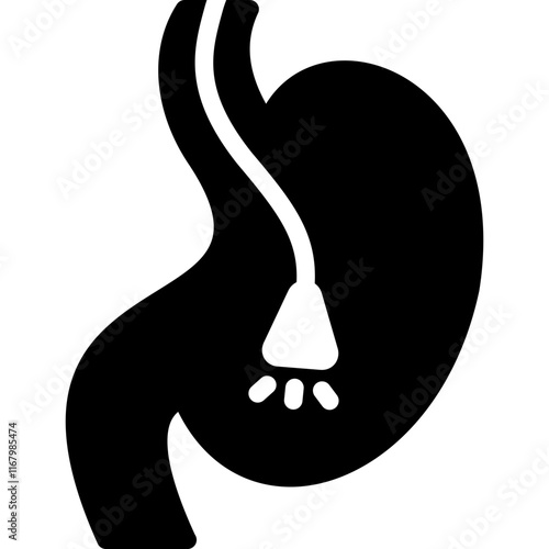 endoscopy icon illustration design with solid