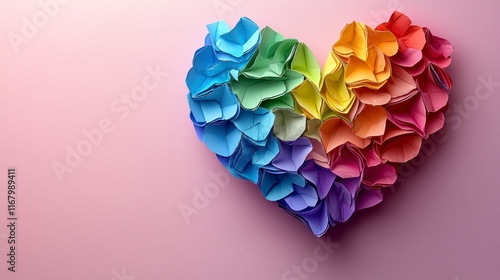 Wallpaper Mural Rainbow heart made of colorful paper. Torontodigital.ca