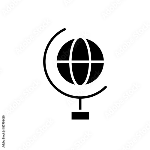 globe grid glyph icon