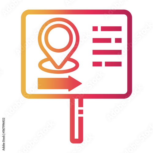 signpost Line Gradient Icon