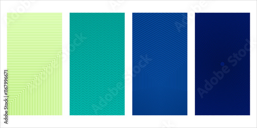 Modern abstract cover set. Cool wave line texture gradient shape composition. Futuristic modern design eps vector