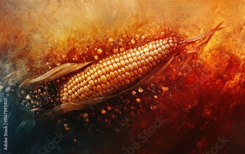 Ear of Corn in Amber Resin Artistic Still Life Photography photo