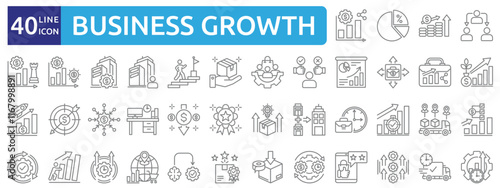 business growth icon sheet