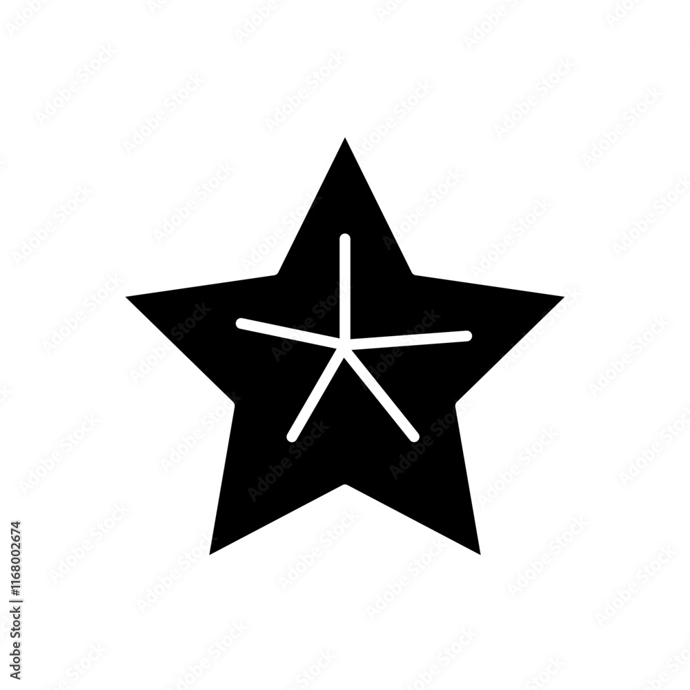 Obraz premium star fruit glyph icon