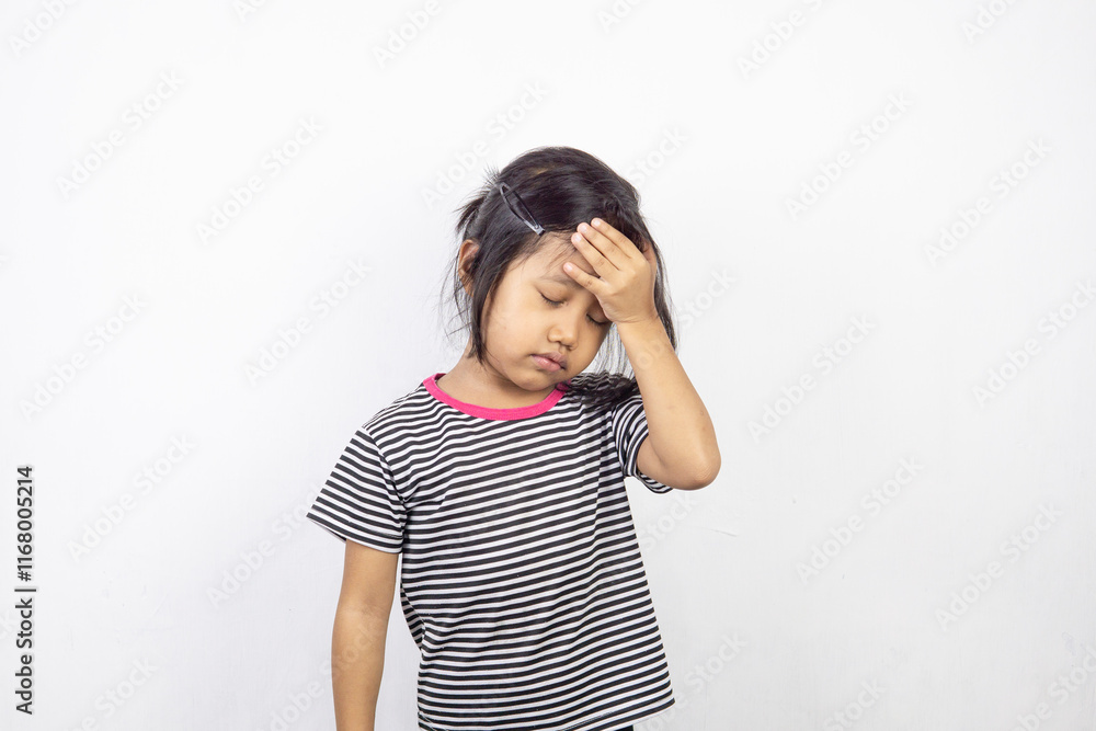 Portrait of little Asian girl posing on white background Portrait of little Asian girl posing on white background
