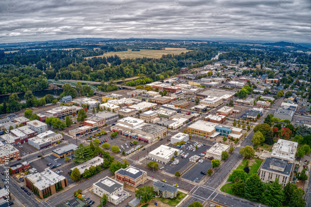 Aerial View of Albany, Oregon during Summer Aerial View of Albany, Oregon during Summer