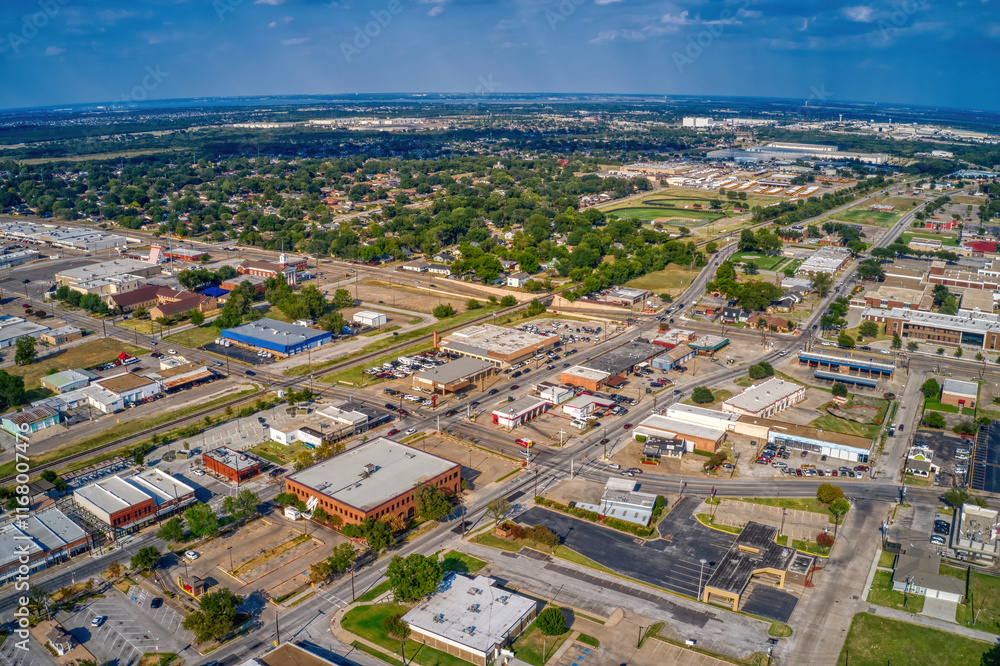 Fototapeta premium Aerial View of the DFW Suburb of Mesquite, Texas during Summer