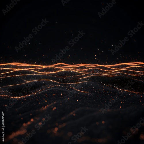 3D render of abstract glowing lines forming a pattern against a minimalist backdrop 