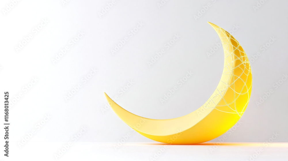A sleek, yellow crescent shape against a light background, evoking a sense of calm and creativity, perfect for modern decor. A sleek, yellow crescent shape against a light background, evoking a sense of calm and creativity, perfect for modern decor.