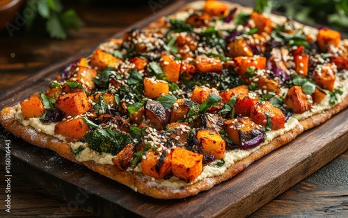 Roasted Butternut Squash and Vegetable Flatbread Pizza Recipe: A Delicious and Healthy Vegetarian Meal