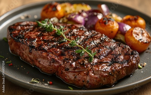 Delicious Grilled Steak with Roasted Vegetables A Culinary Masterpiece photo