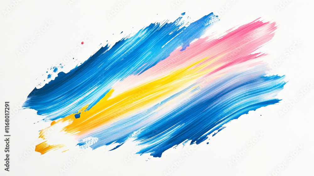 Dynamic Brush Strokes in Blue, Pink, and Yellow Dynamic Brush Strokes in Blue, Pink, and Yellow
