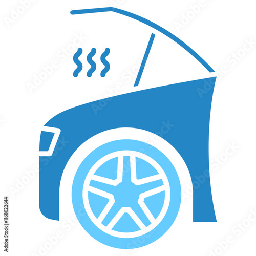 Hood dual tone blue color icon. use for modern concept, print, UI, UX kit, web and app development. Vector EPS 10, related to car service, auto garage, car spare part.