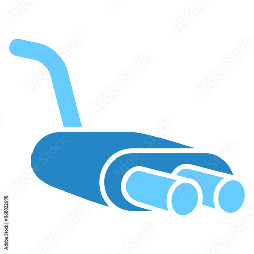 Muffler dual tone blue color icon. use for modern concept, print, UI, UX kit, web and app development. Vector EPS 10, related to car service, auto garage, car spare part.