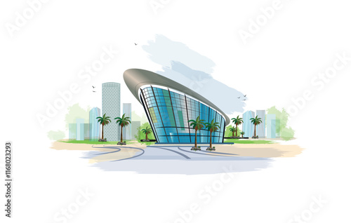 Opera House illustration vector. for t shirt, banner, logo