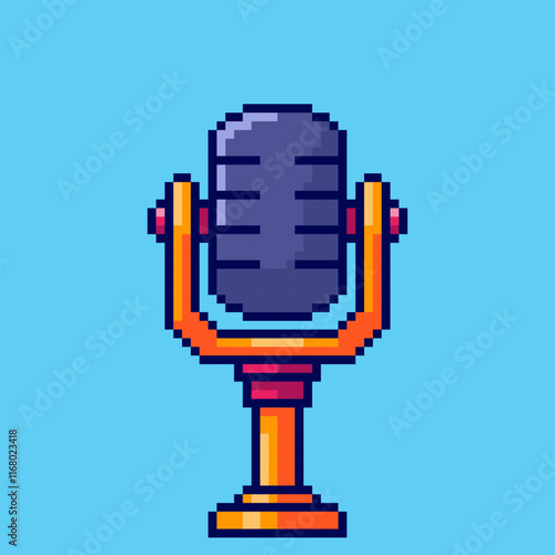 Pixel art Microphone game asset design