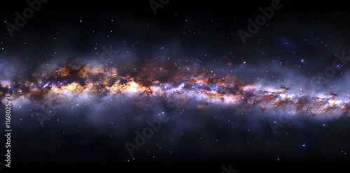 Background wallpaper A stunning cosmic landscape showcasing a galaxy with swirling colors and stars against a dark backdrop for a mesmerizing astronomical effect