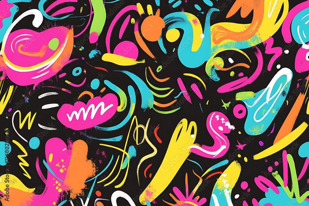 Vibrant Abstract Art: A Colorful Chaos of Shapes and Lines Vibrant Abstract Art: A Colorful Chaos of Shapes and Lines