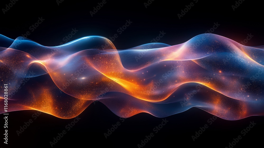 A vibrant, abstract wave of colors in blue and orange, creating a dynamic flow against a dark backdrop, evoking a sense of movement and energy. A vibrant, abstract wave of colors in blue and orange, creating a dynamic flow against a dark backdrop, evoking a sense of movement and energy.