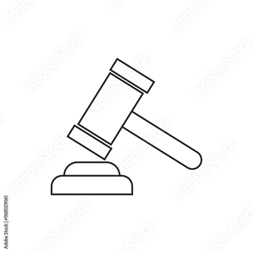 Gavel set icons. Judge gavels collection flat icon. Auction hammer icon. Gavel icon in different style. Court tribunal symbol - stock vector.