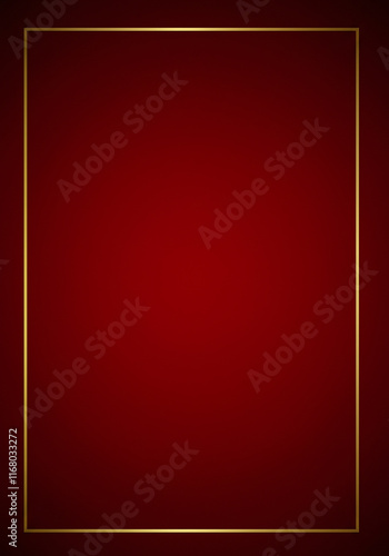 Elegant Red Background with Golden Frame Holiday Luxury Invitation