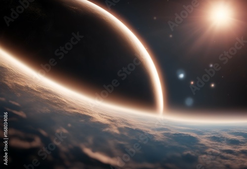 Fototapeta Naklejka Na Ścianę i Meble -  planet earth sun rising