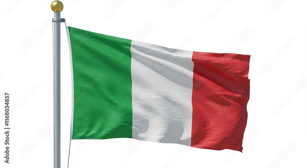 Italian Flag Waving Green White Red National Symbol Italy Italian Flag Waving Green White Red National Symbol Italy