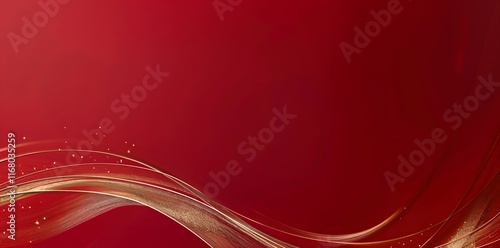 Background wallpaper Elegant red background featuring soft golden waves and subtle sparkles for a sophisticated festive atmosphere