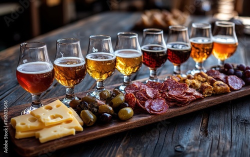 Craft Beer Tasting Flight with Gourmet Cheese and Salami Board: A Delightful Evening