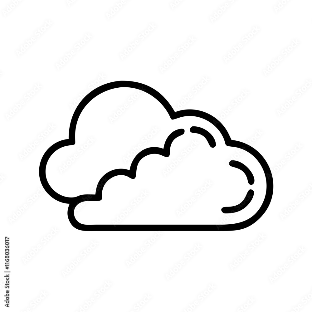 Simple cloud icon outline line art style Simple cloud icon outline line art style