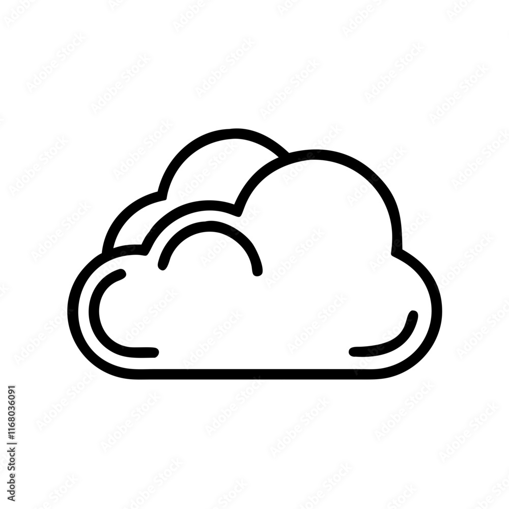 Simple cloud icon outline line art style Simple cloud icon outline line art style