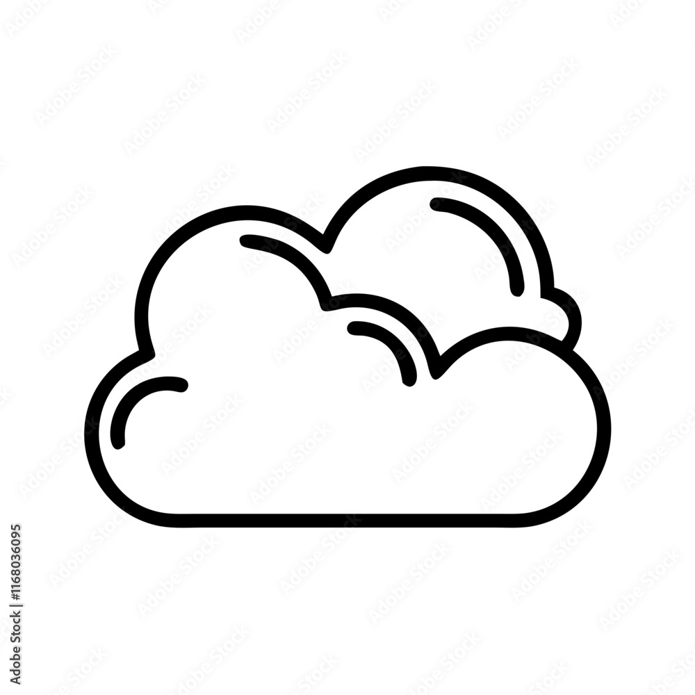 Simple cloud icon outline line art style Simple cloud icon outline line art style