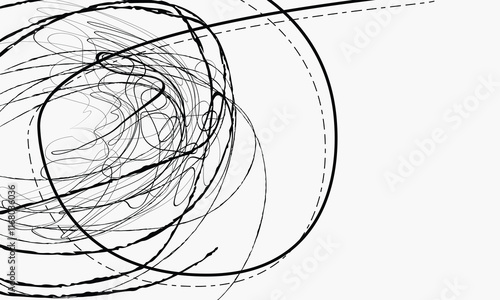 Grunge Random Chaotic Pen Doodle Strokes, Distress Overlay Texture For Your Design.. Monochromatic stop freeze frames of black and white grunge pencil doodle scribbles lines,.eps